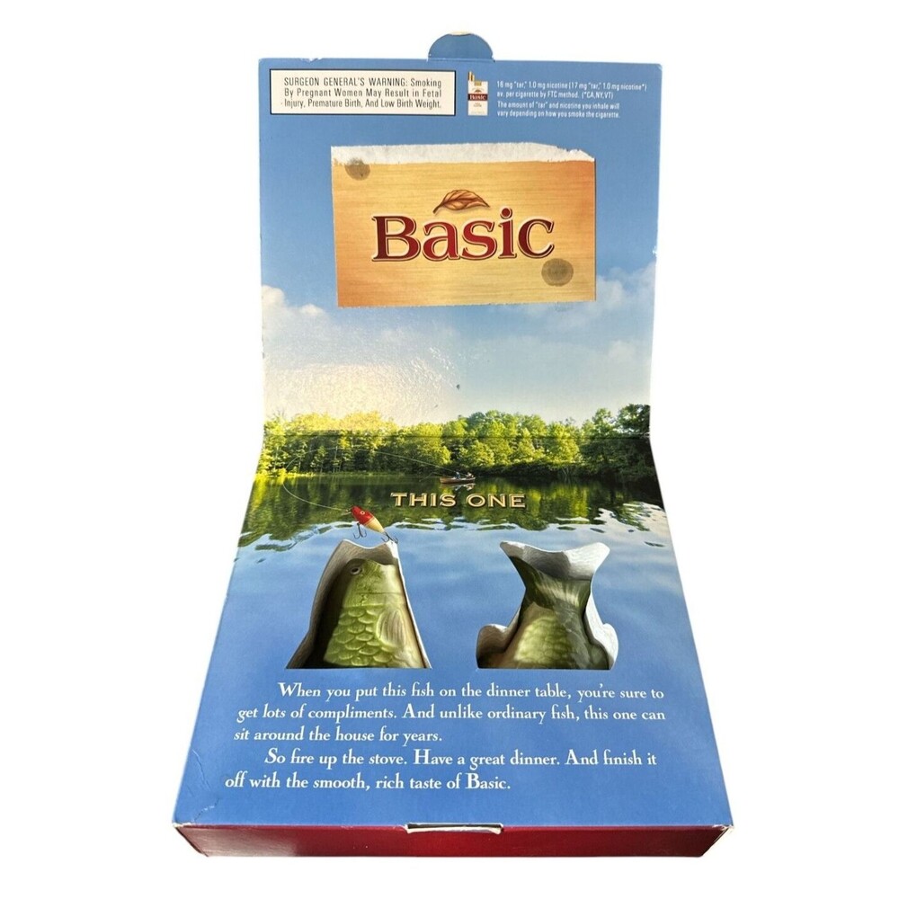 Basic Cigarettes Advertising‎ Large Mouth Bass Fish Salt & Pepper Shakers